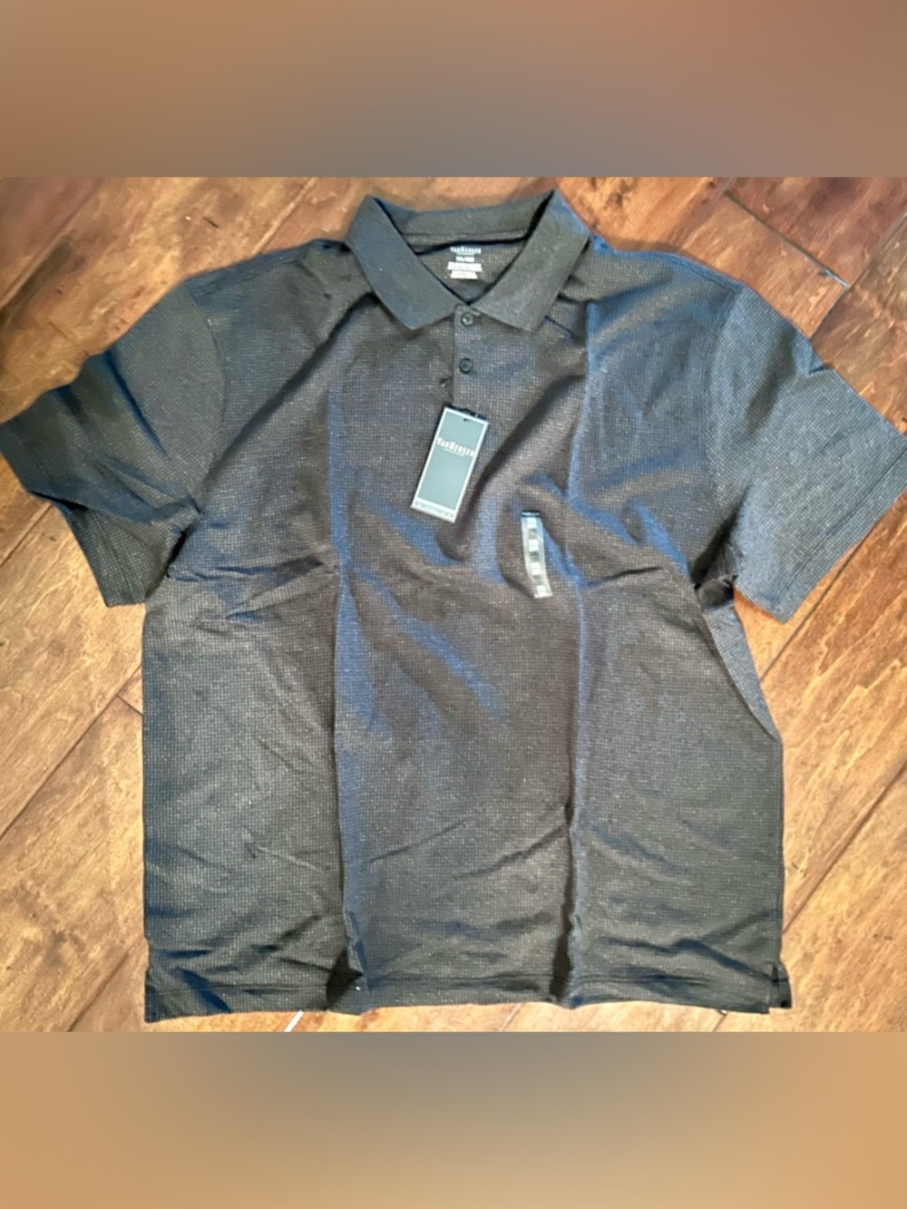 Brand NEW! VanHeusen grey/black check polo size 2XL